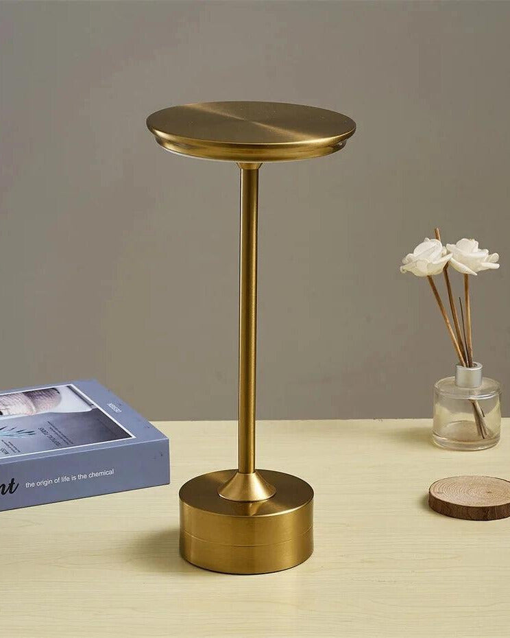 Contemporary Rechargeable Wireless Portable Led Lamp (Gold)