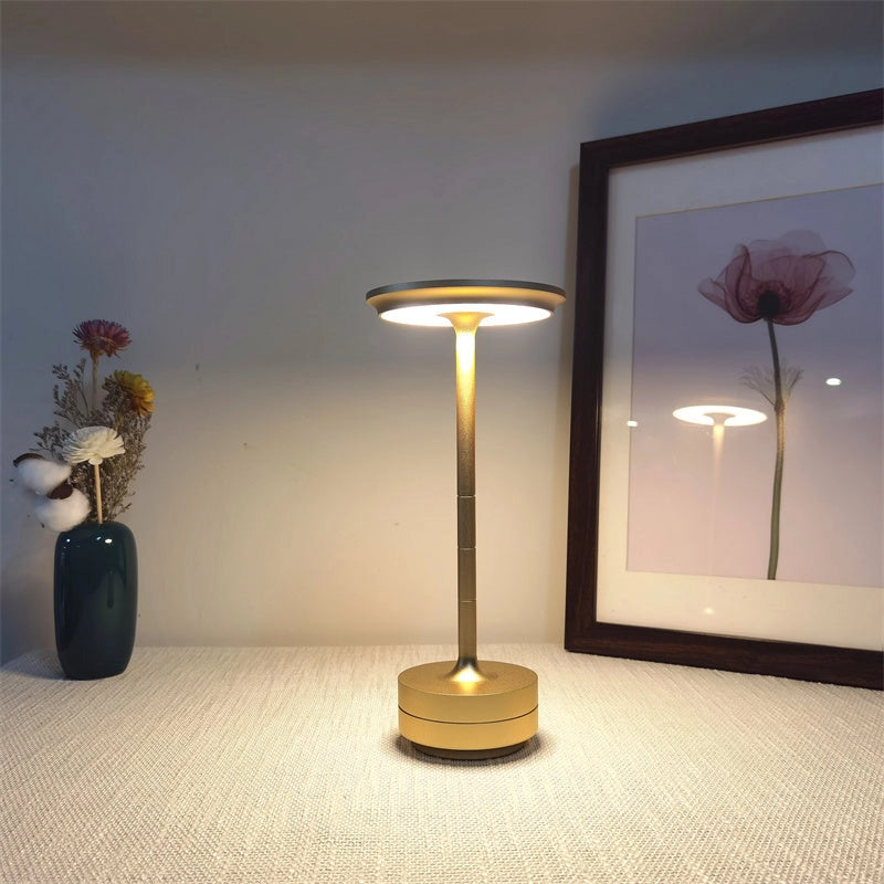 Contemporary Rechargeable Wireless Portable Led Lamp (Gold)