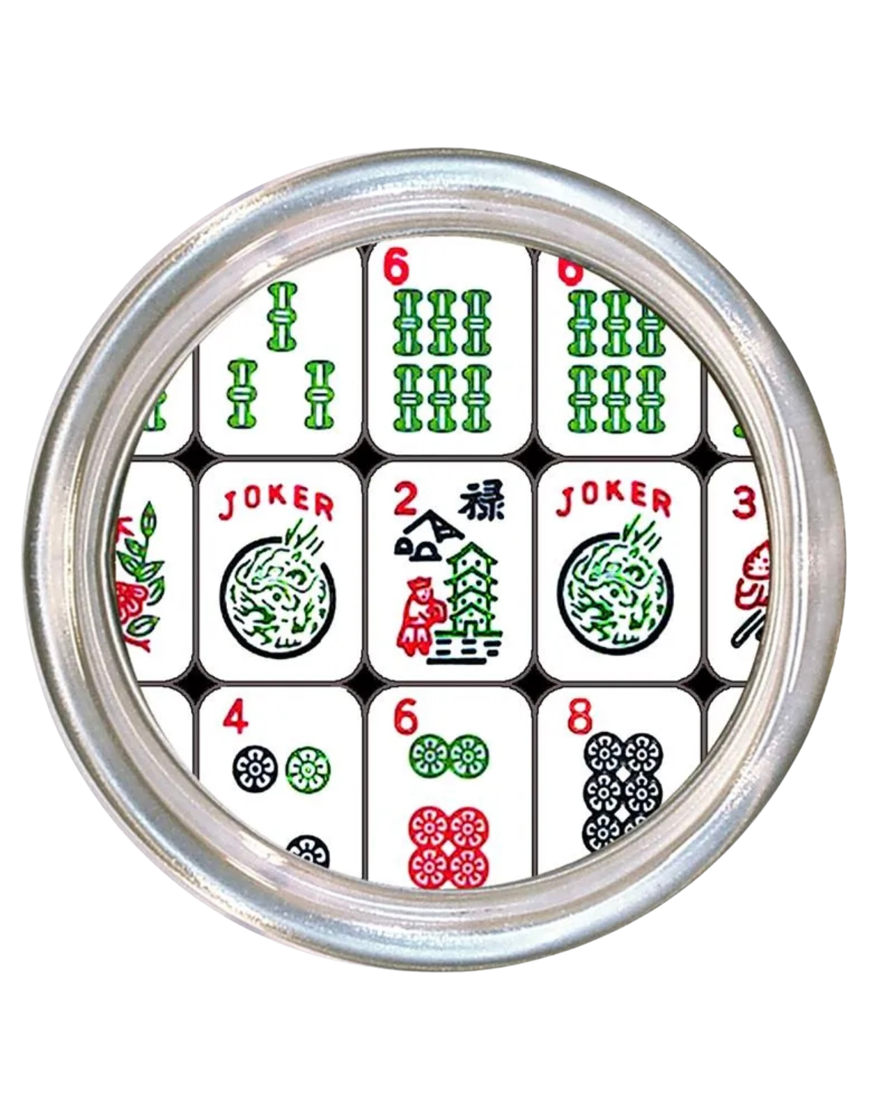 Mahjong 5" Glass Coaster