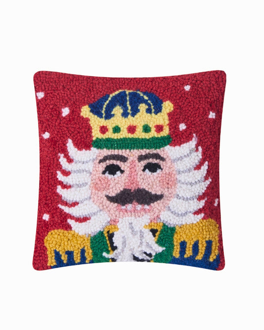 Nutcracker Wool Hooked Pillow (10x10)