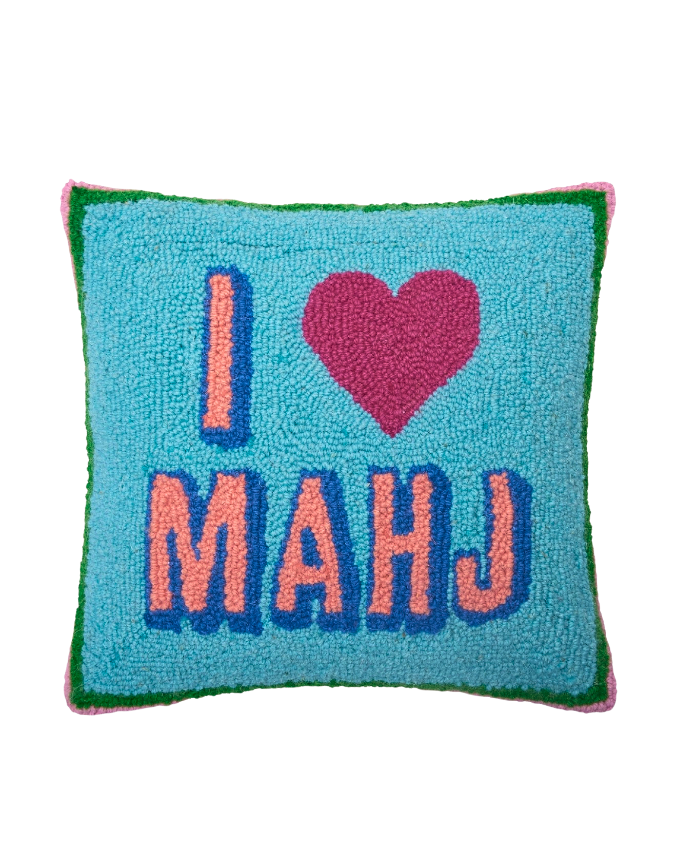 I Love Mahj Wool Hook Pillow (14x14)