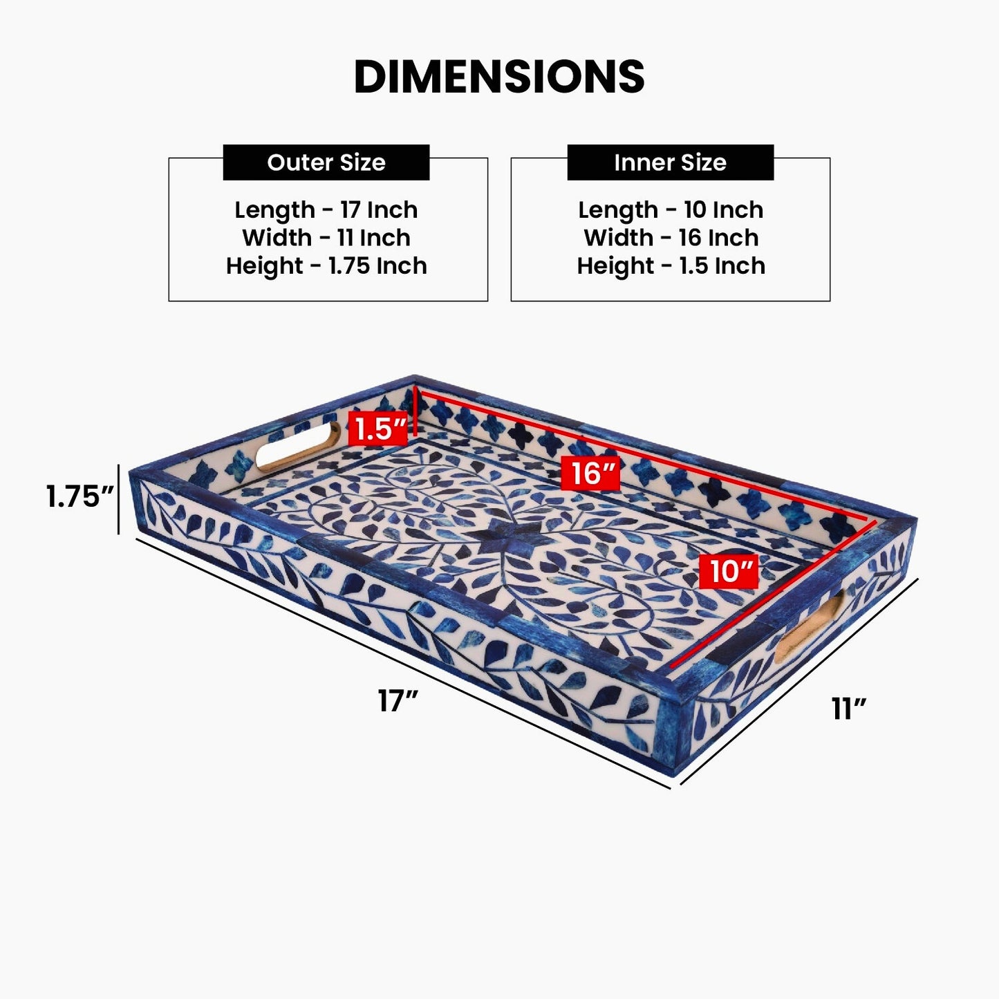 Aleah Moroccan Grande Pattern Tray (11x17)