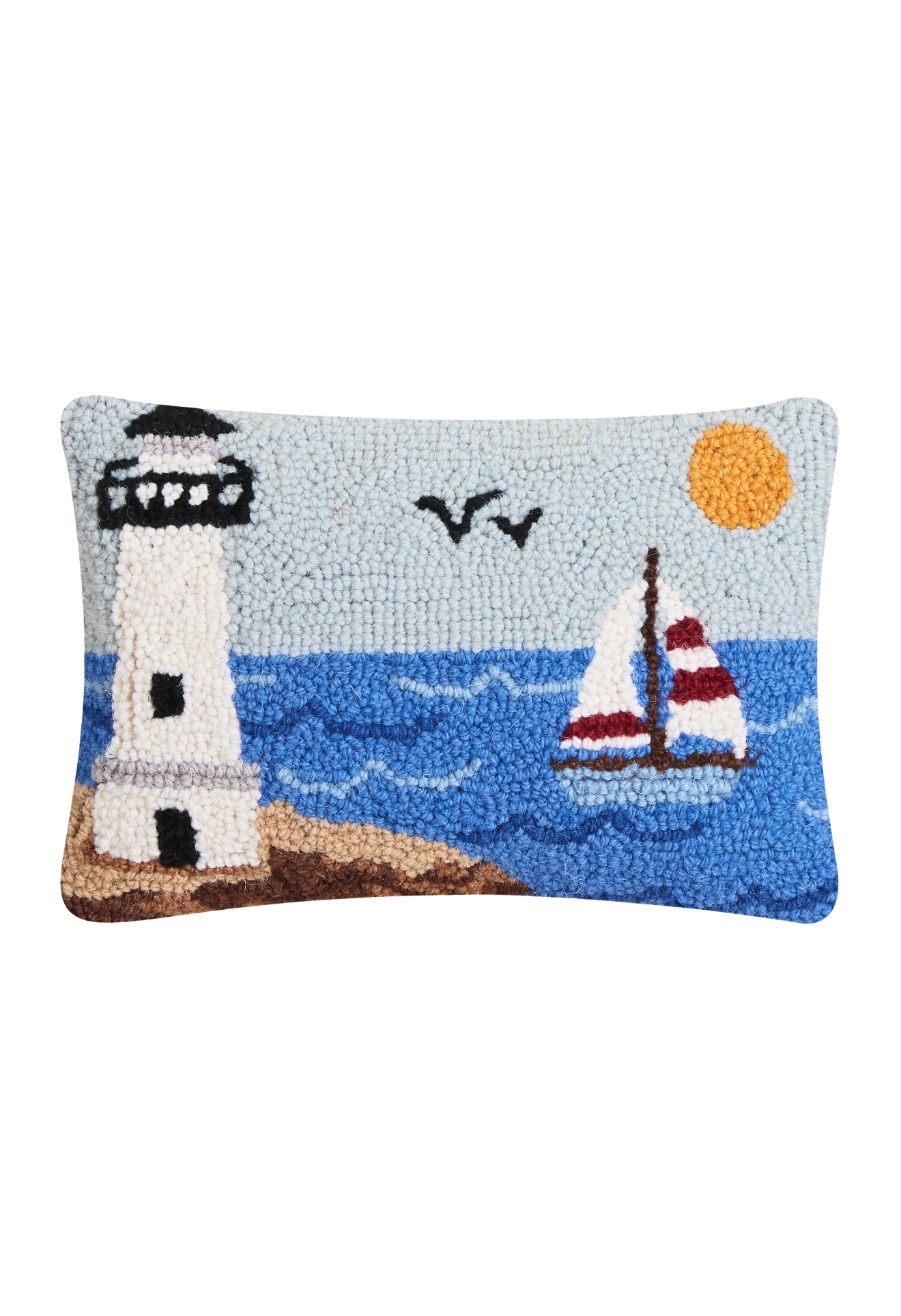 Lighthouse Wool Hook Pillow (8x12)