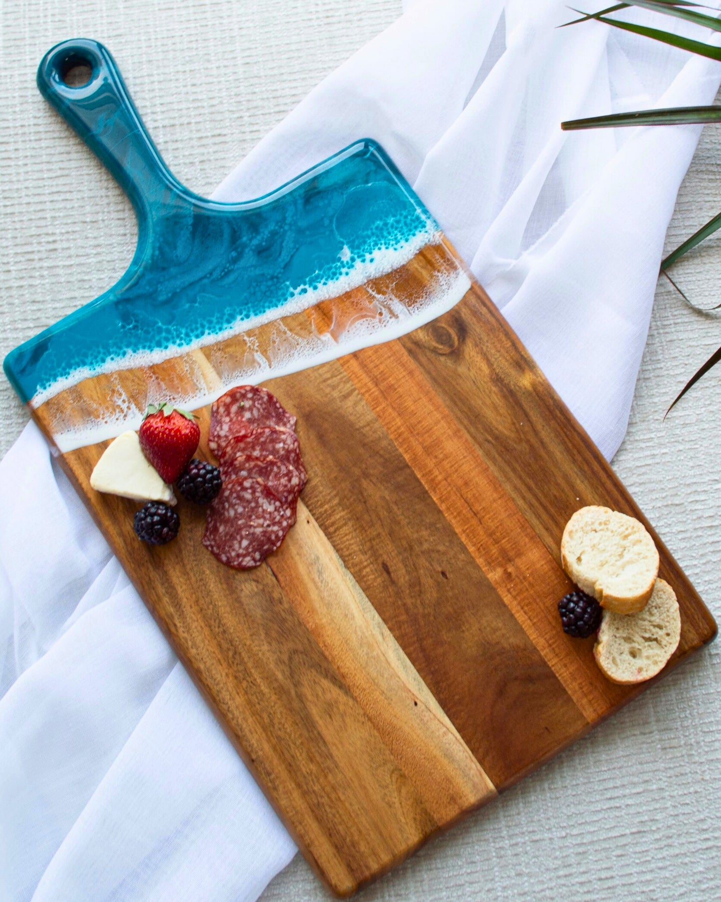 Ocean Blue Resin Coated Large Charcuterie Board