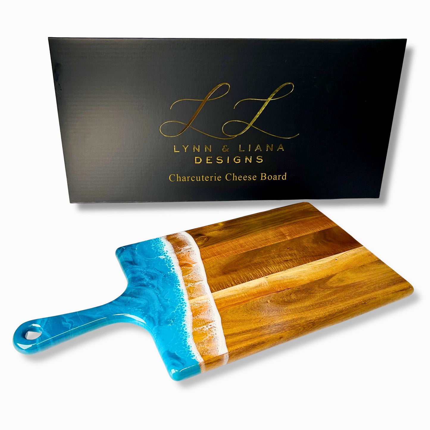 Ocean Blue Resin Coated Large Charcuterie Board