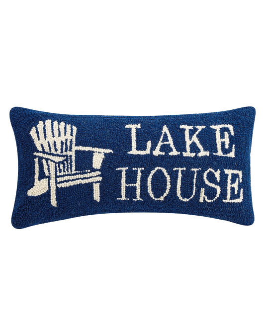 Lake House Wool Hook Pillow (9"x18")