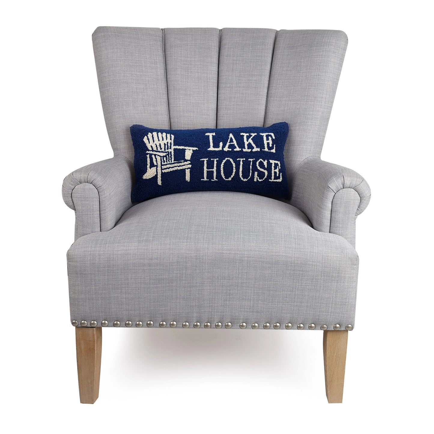 Lake House Wool Hook Pillow (9"x18")