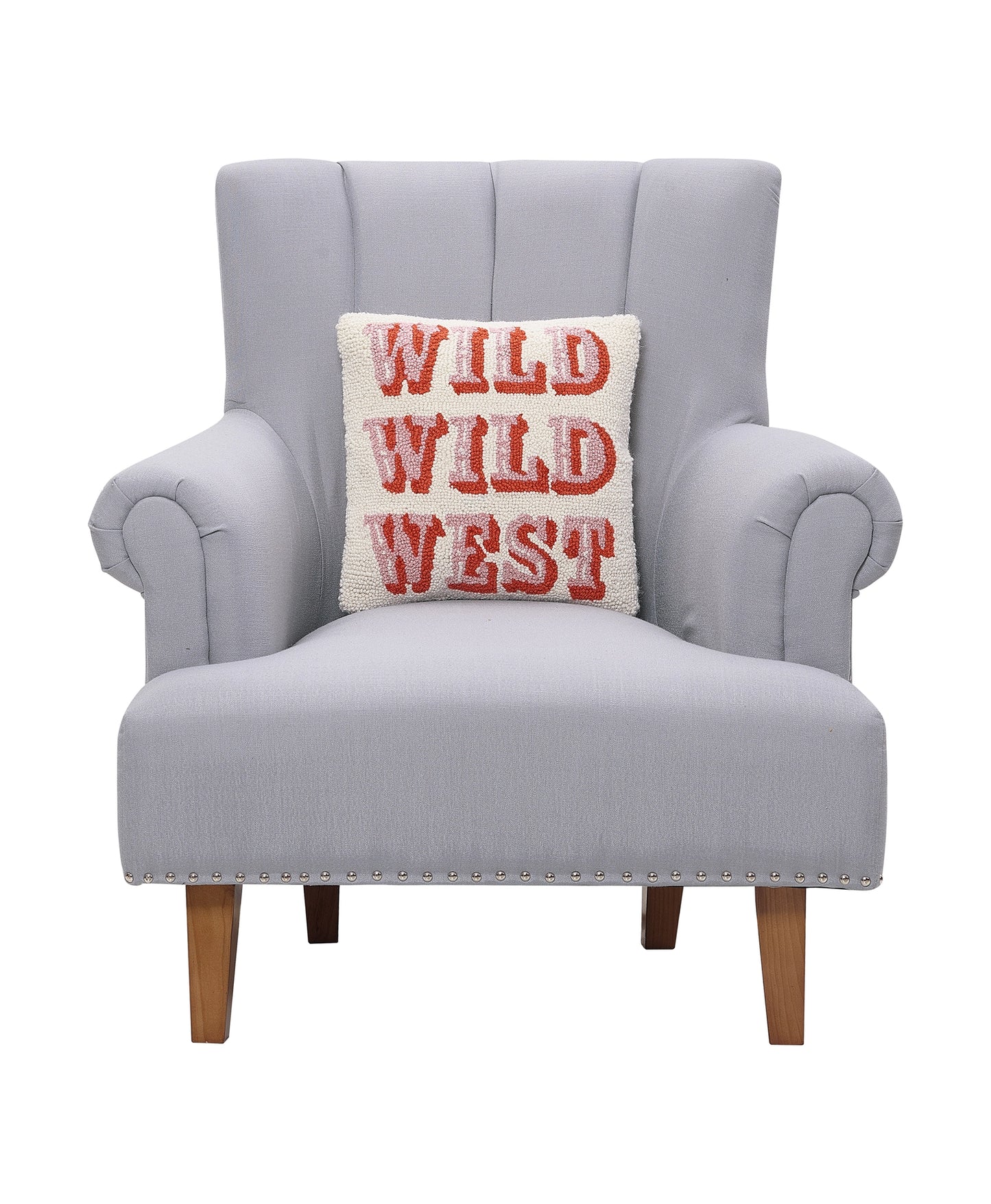 Wild Wild West Wool Hook Pillow (14"x14")