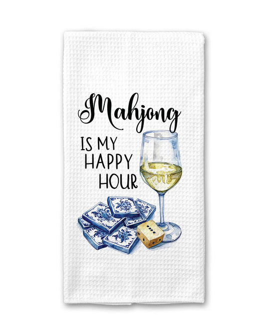 Mahjong Is My Happy Hour Kitchen Hand Towel