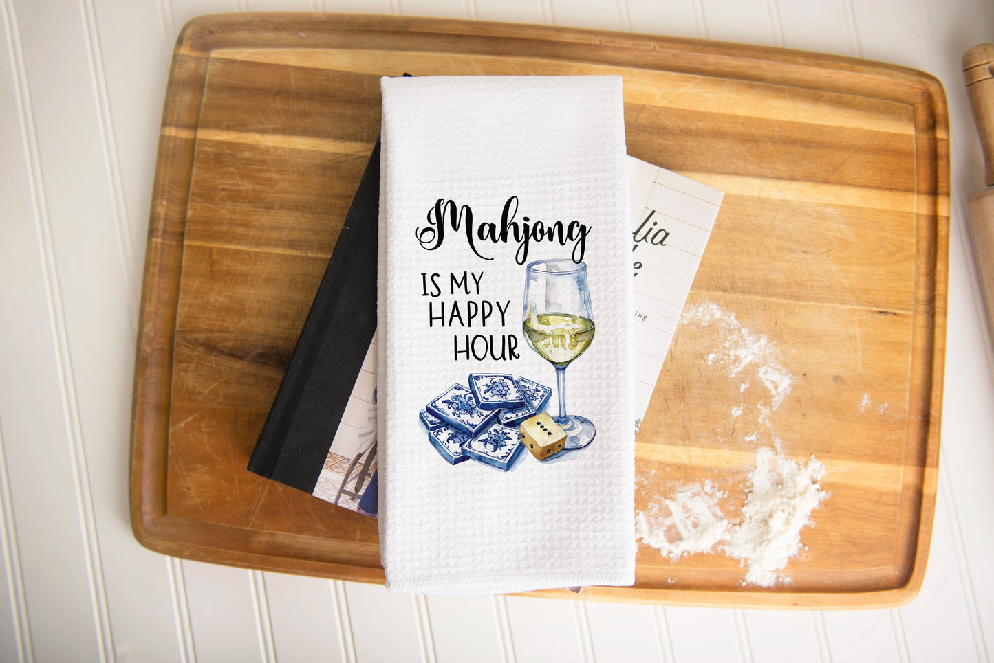 Mahjong Is My Happy Hour Kitchen Hand Towel