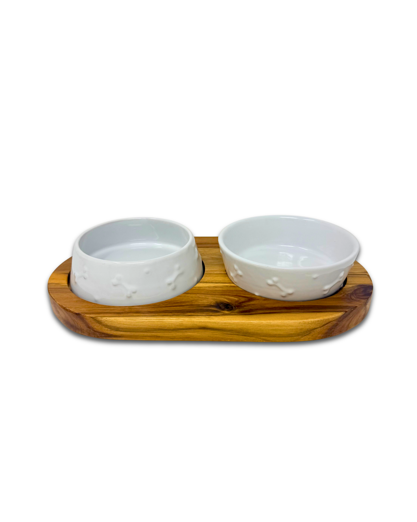 White Bones Ceramic Bowls with Stand