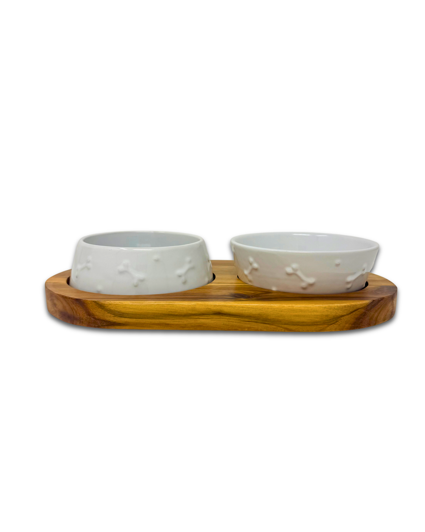 White Bones Ceramic Bowls with Stand