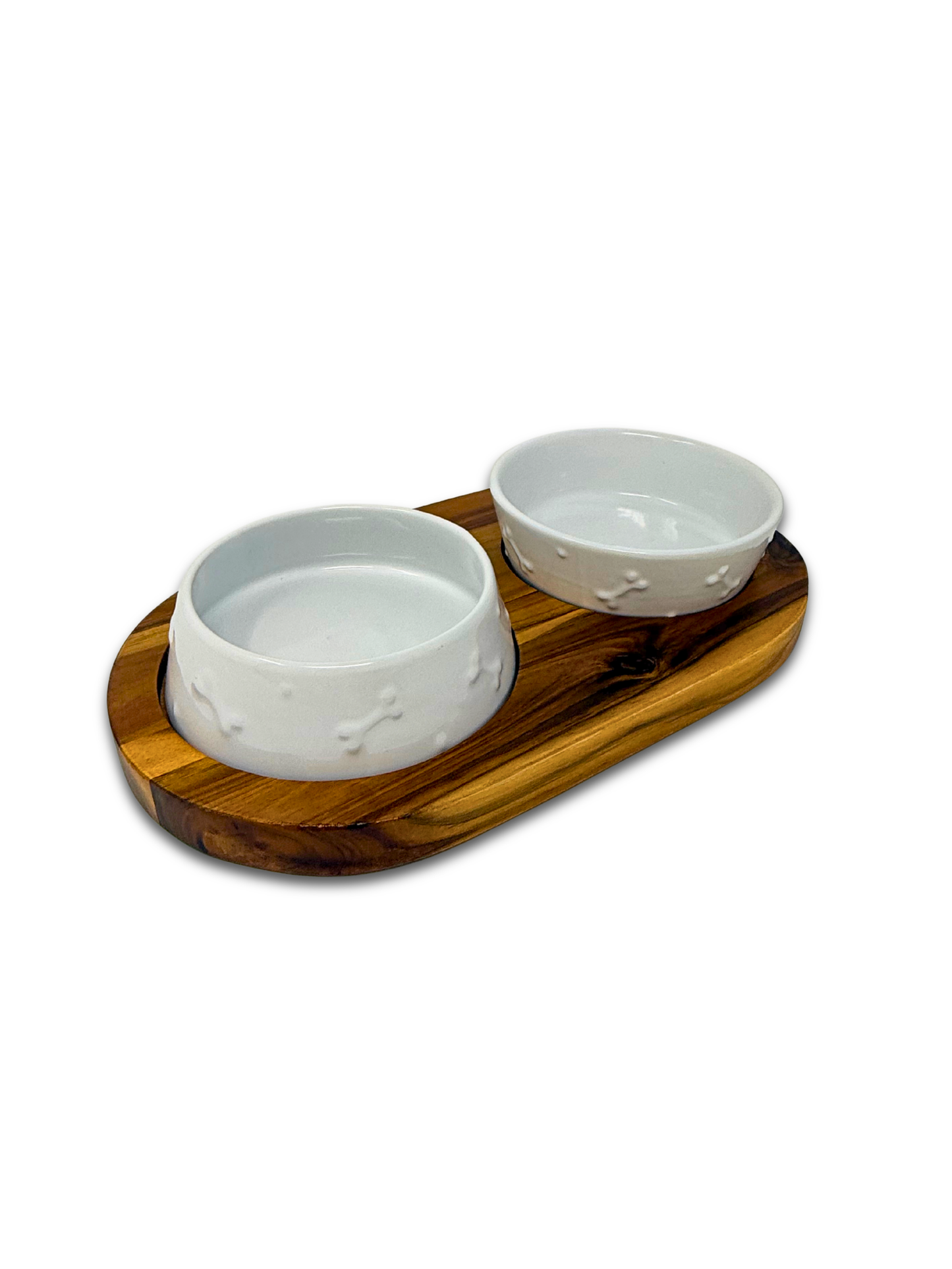 White Bones Ceramic Bowls with Stand