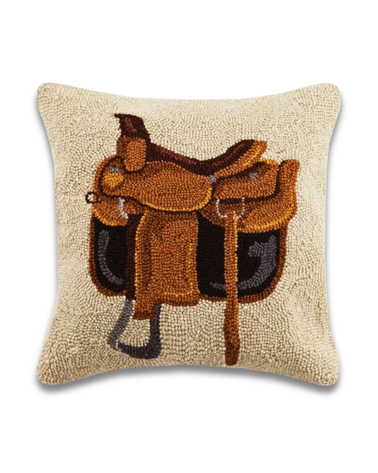 Equestrian Bag Wool Hook Pillow (18"x18")