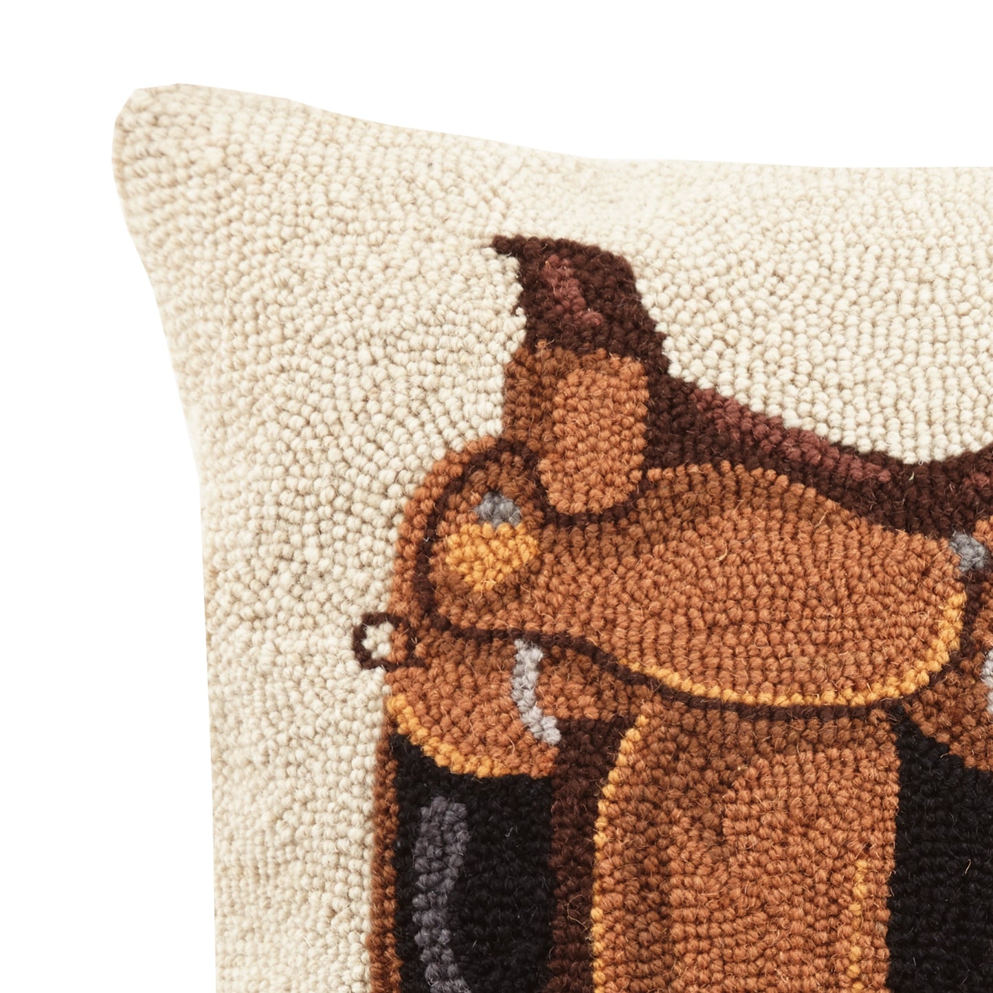 Equestrian Bag Wool Hook Pillow (18"x18")