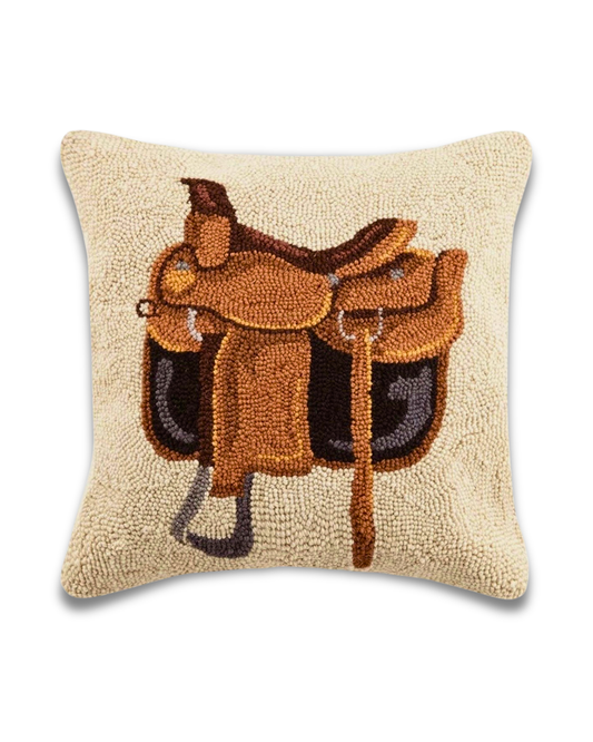 Equestrian Gear Wool Hook Pillow (16"x16")