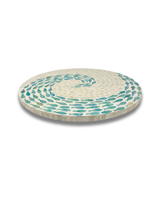 Fish Mother of Pearl Lazy Susan