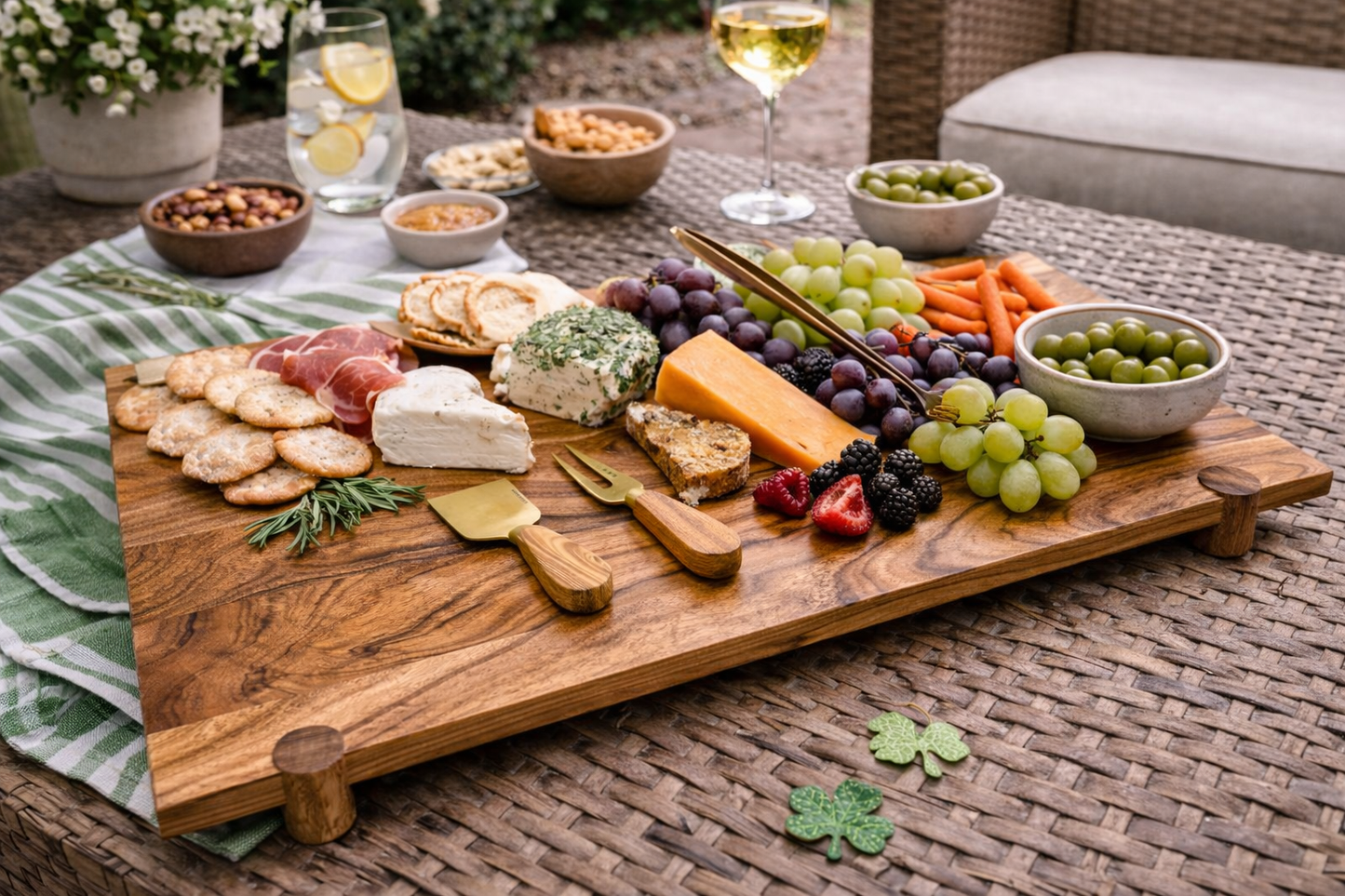Farah Charcuterie Board with Cheese Knife Set