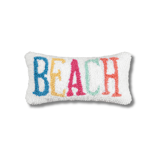 Beach Hooked Pillow (6"x12")