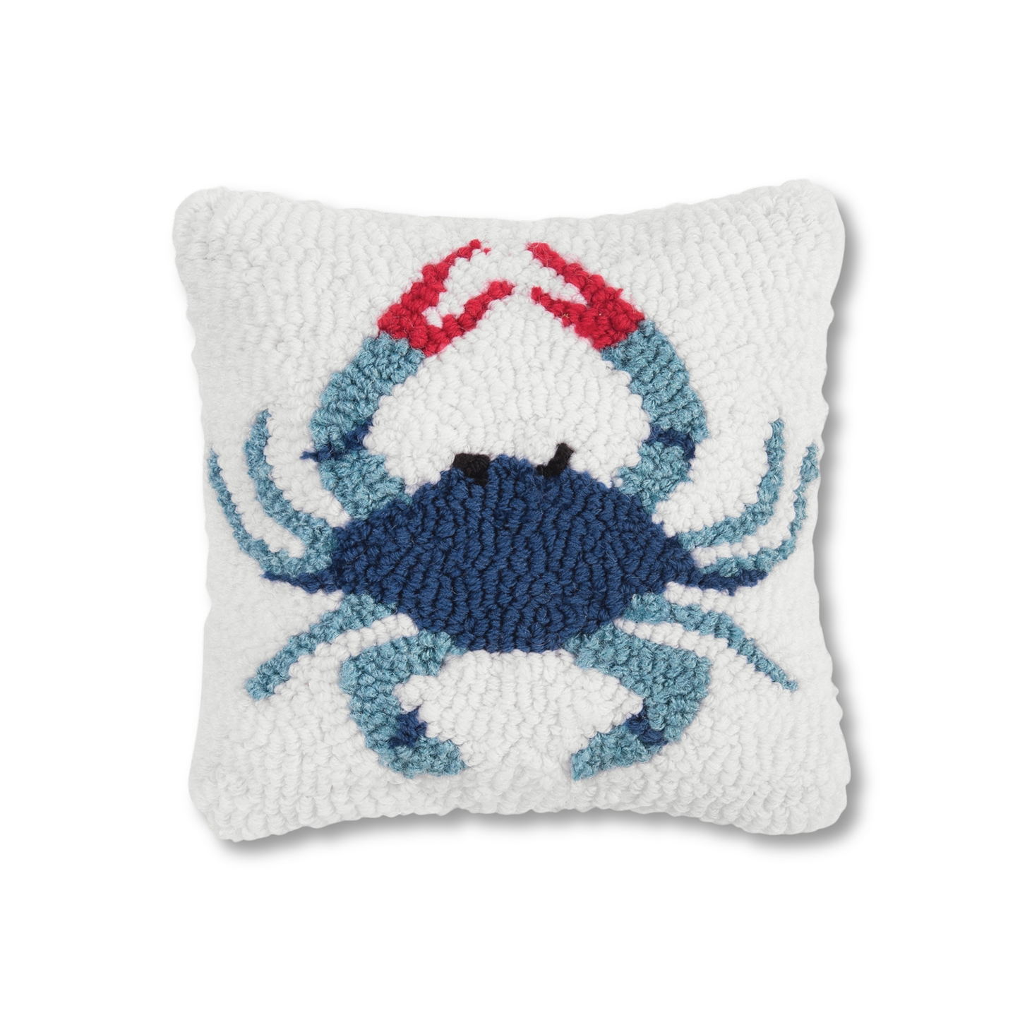 Blue Crab Hooked Pillow (8"x8")
