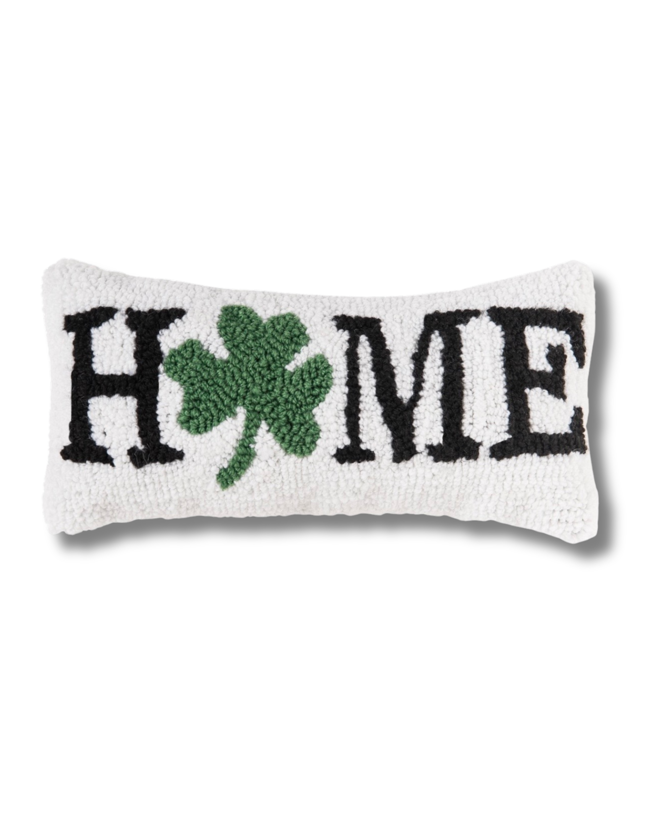 Shamrock Home Hooked Pillow (6"x12")