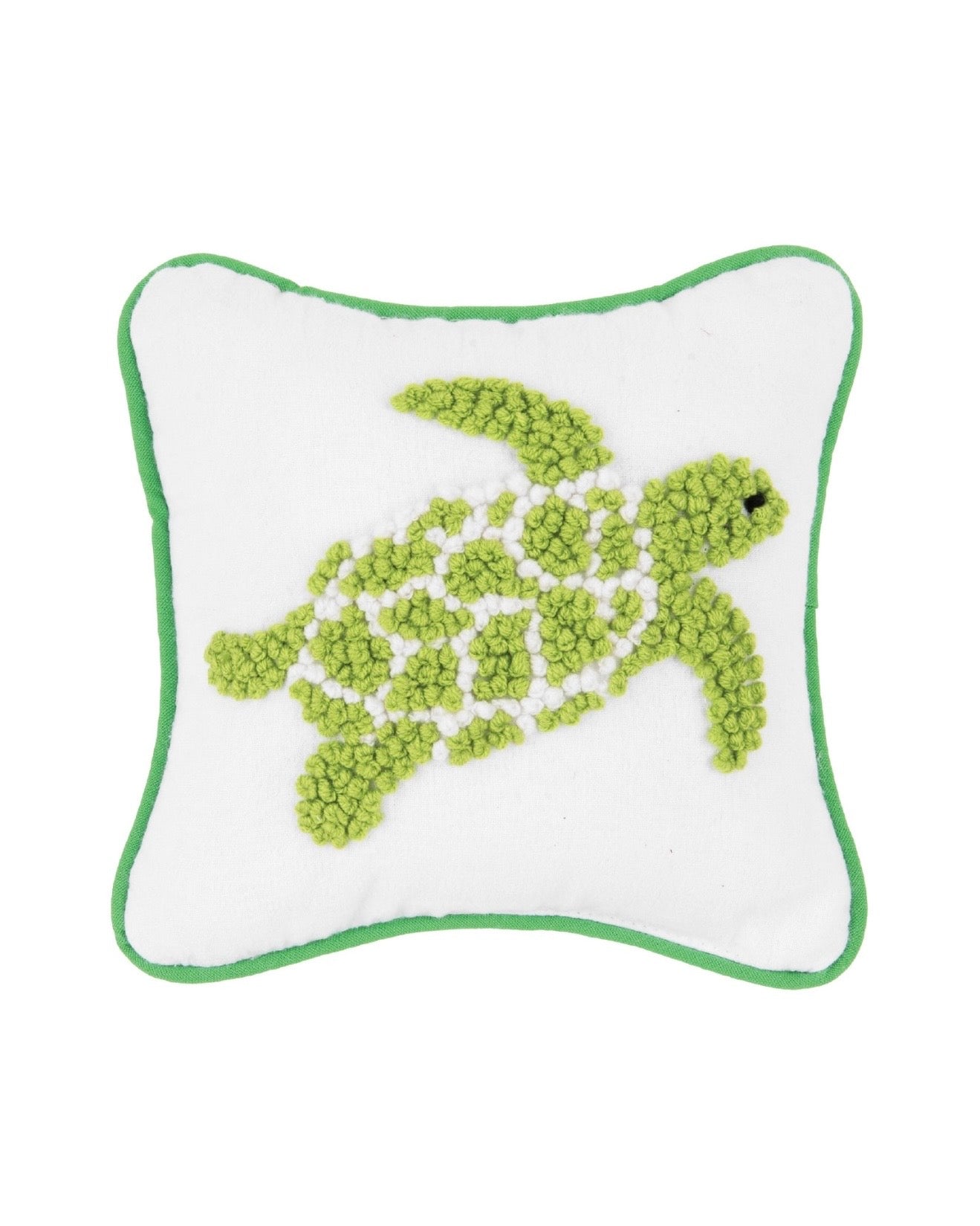 Turtle Hooked Pillow (8"x8")