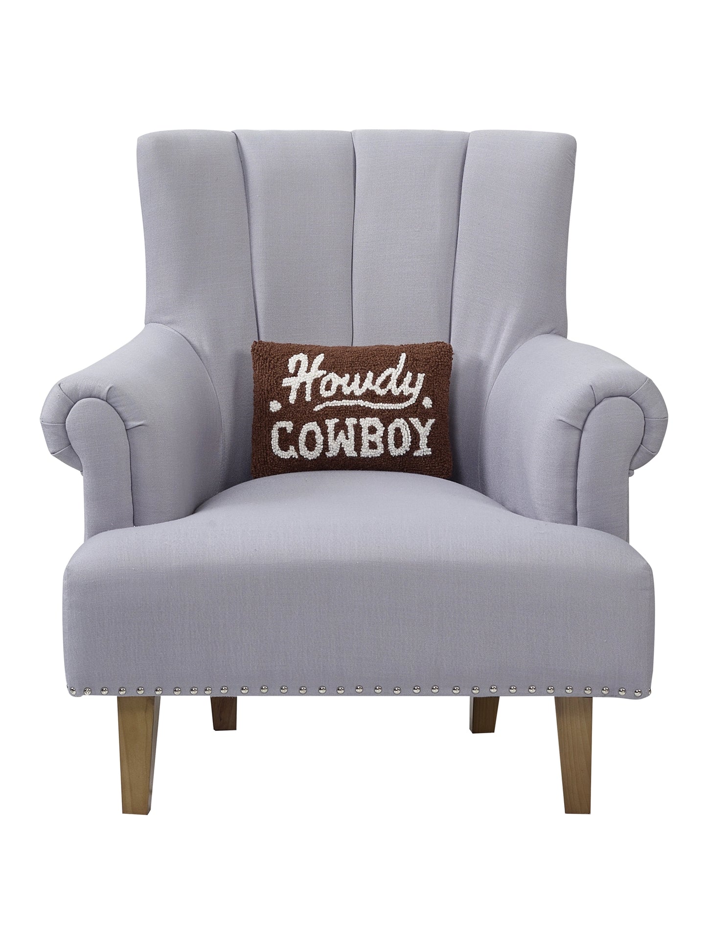 Howdy Cowboy Wool Hook Pillow (12"x8")
