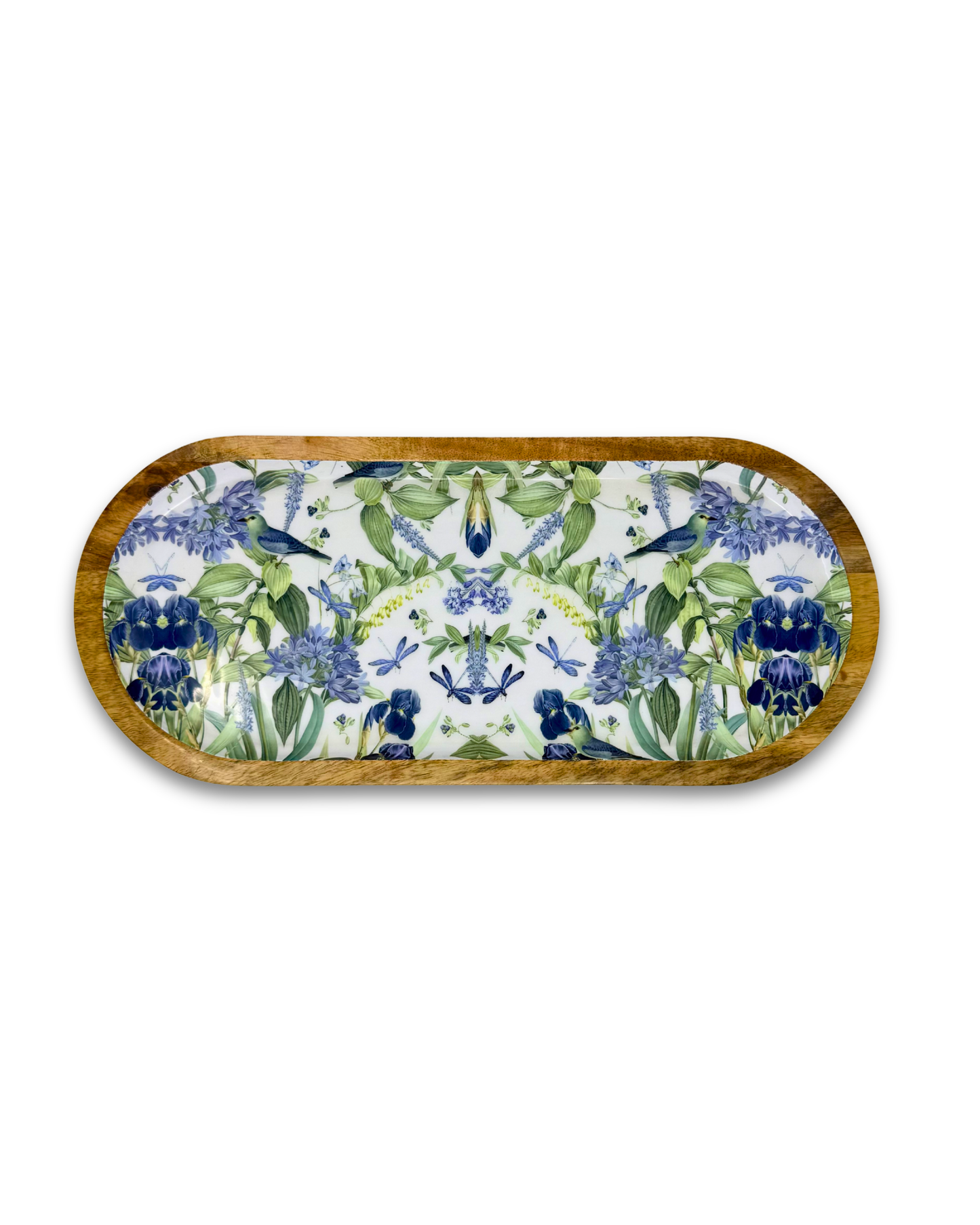 Blue Garden Bird Serving Tray