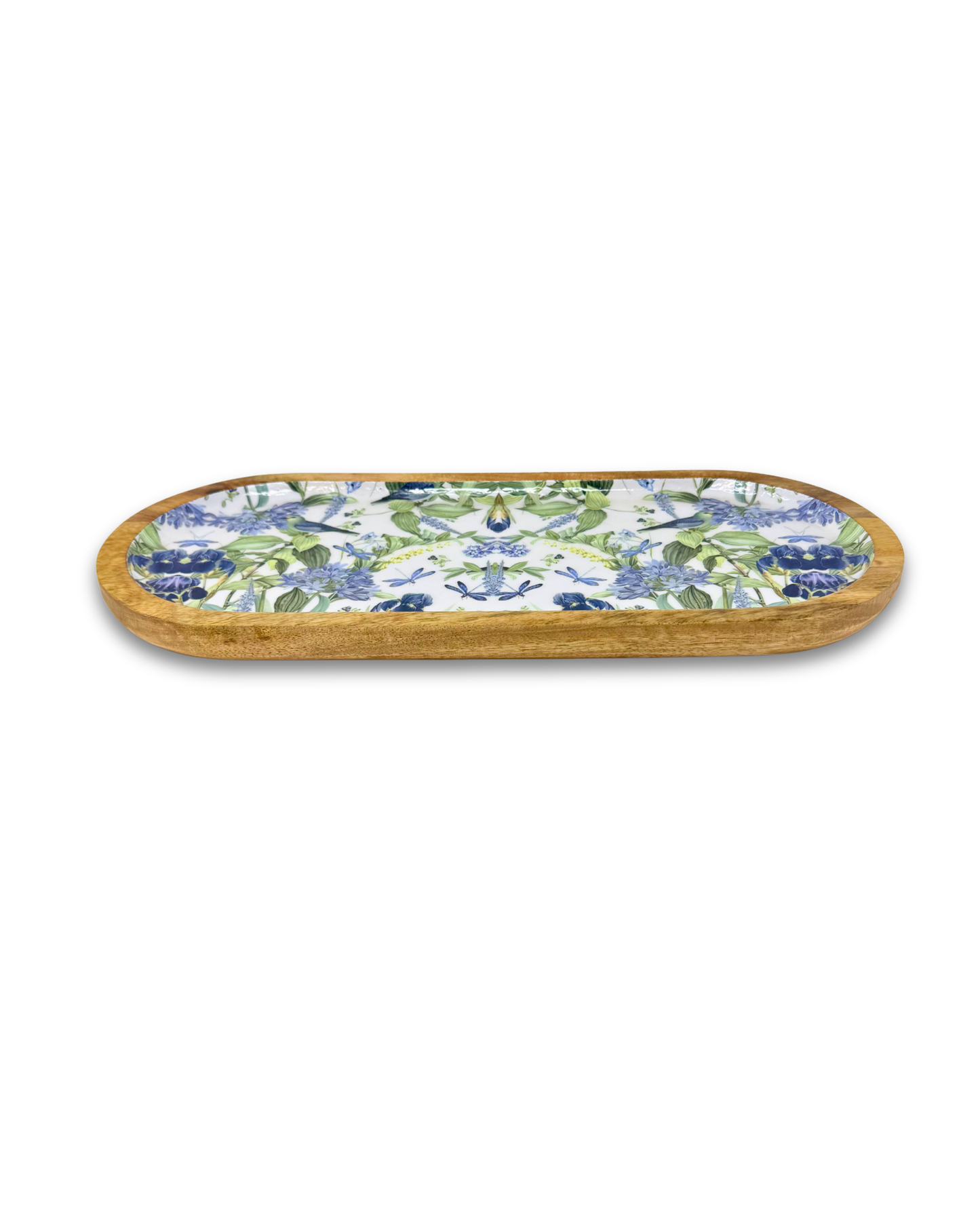Blue Garden Bird Serving Tray