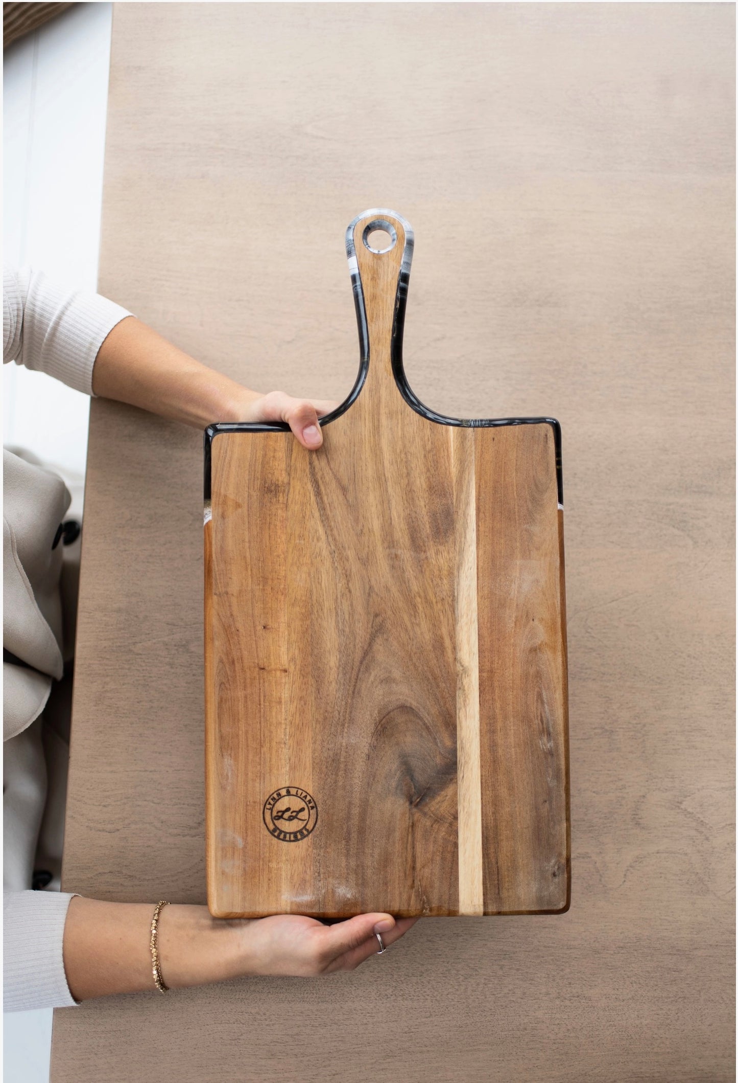Deep Sky Resin Coated Charcuterie Board