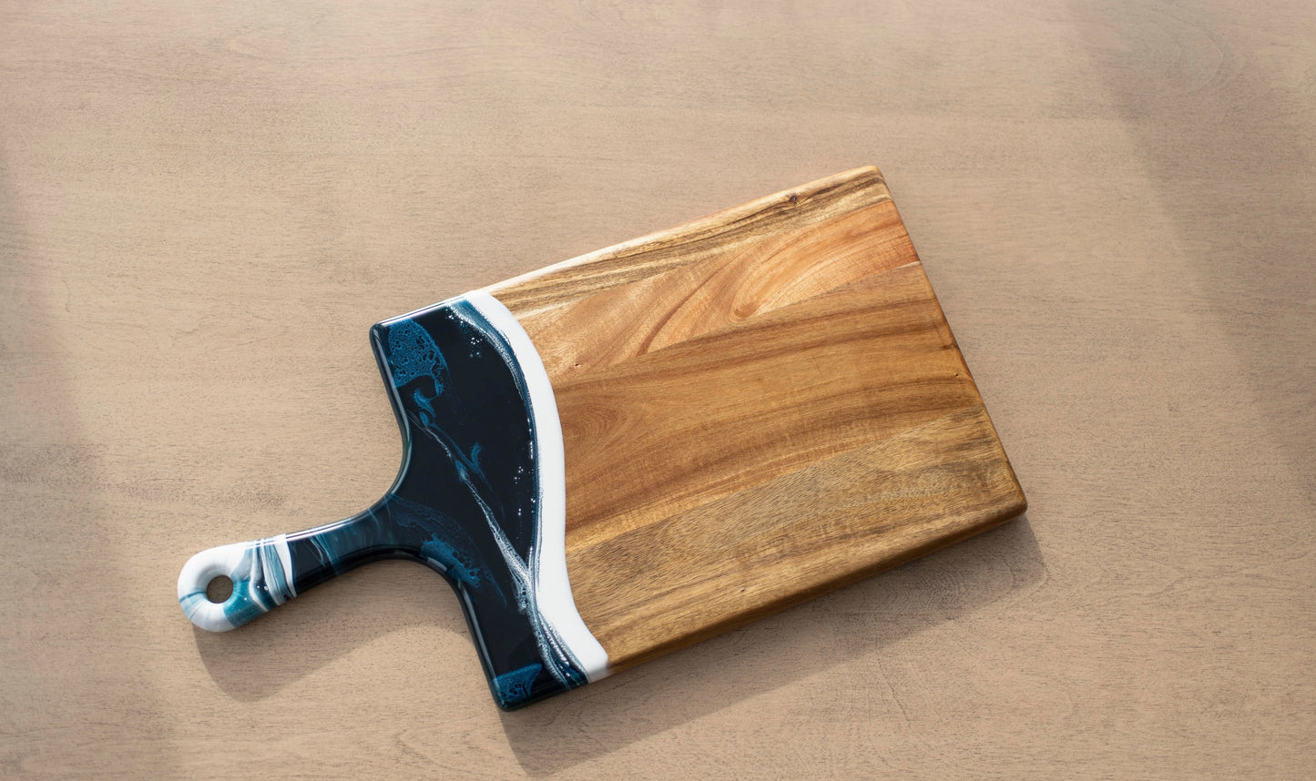 Deep Sky Resin Coated Charcuterie Board