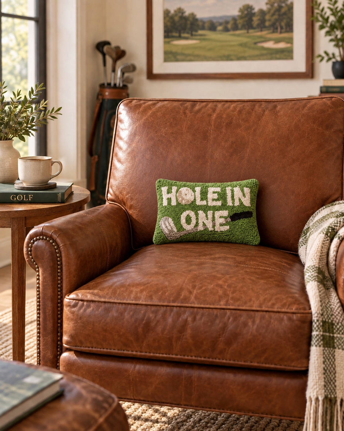 Hole In One Wool Hook Pillow