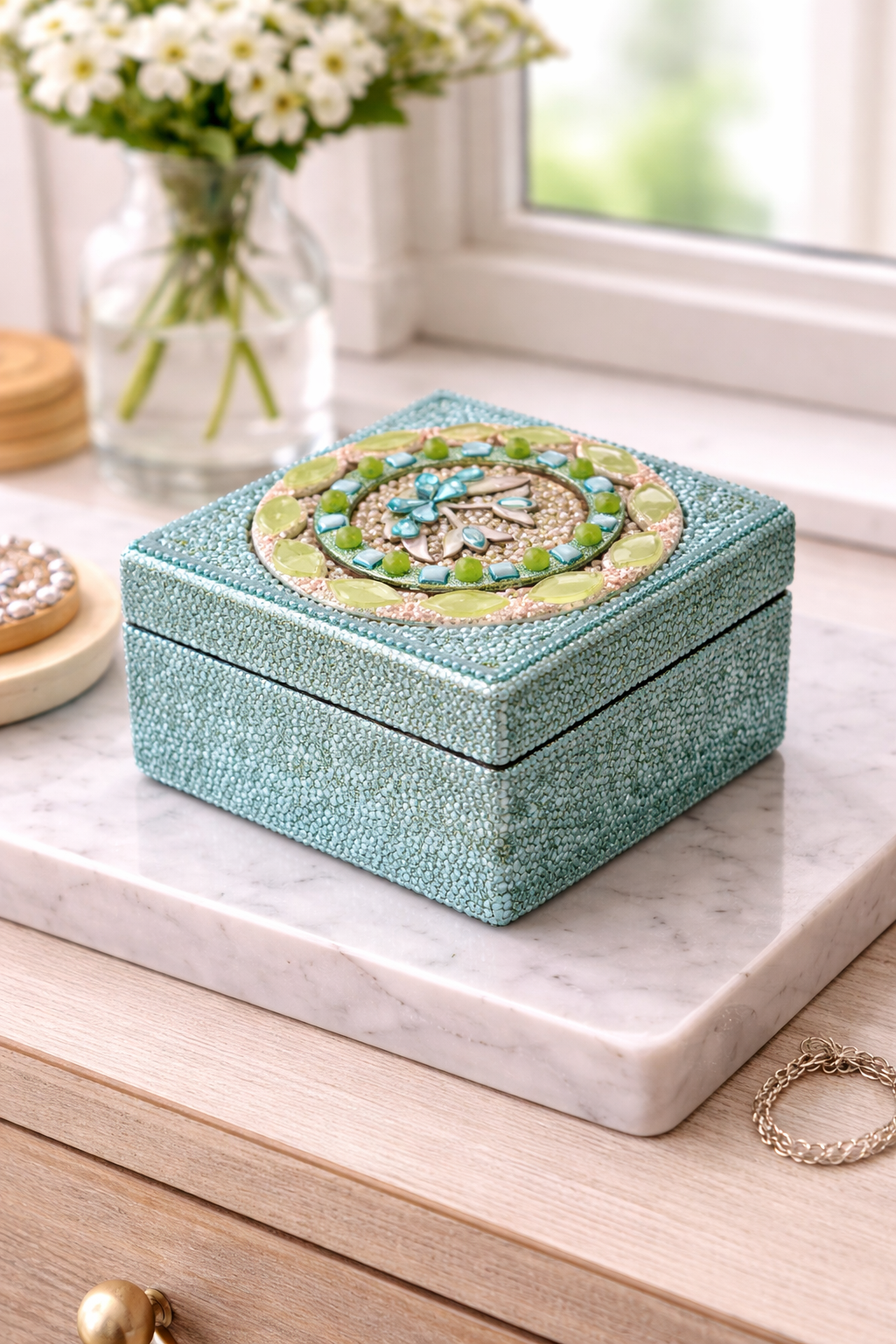 Avi  Beaded Jewelry Box