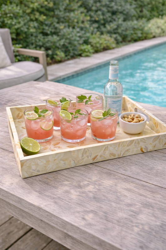 Khanh Mother of Pearl Tray 18"