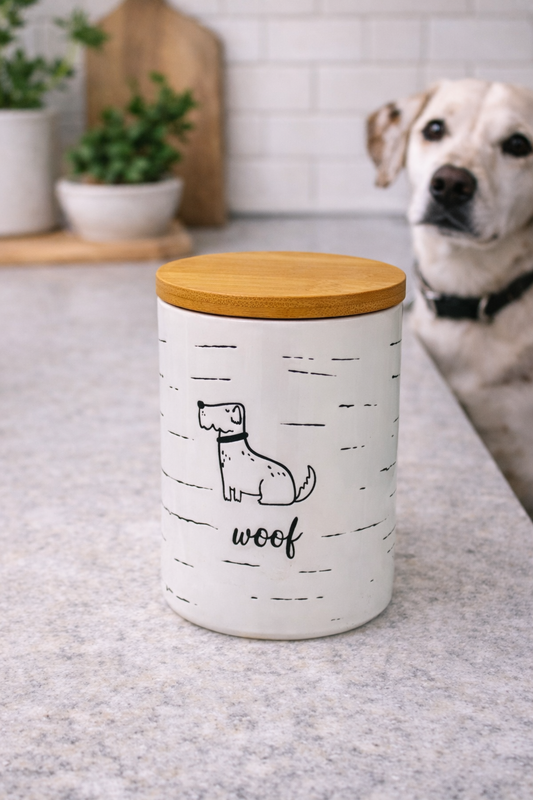 Woof Ceramic Snack Jar