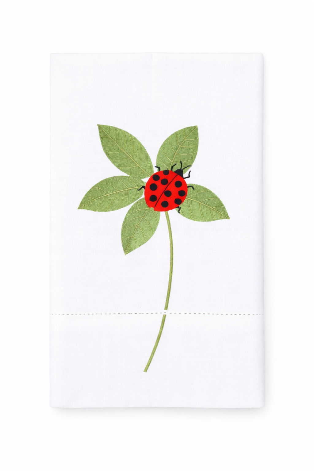 Ladybug Embroidered Hand Towel