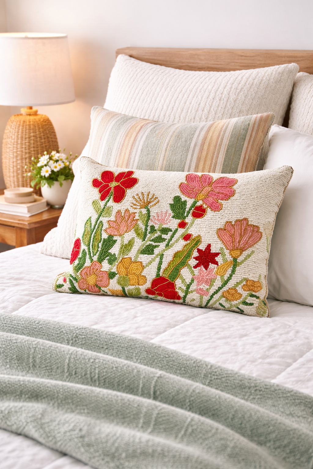 Garden Beaded Pillow (12x16)