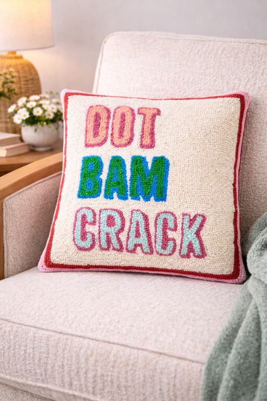 Dot Bam Crack Wool Hook Pillow (16x16)