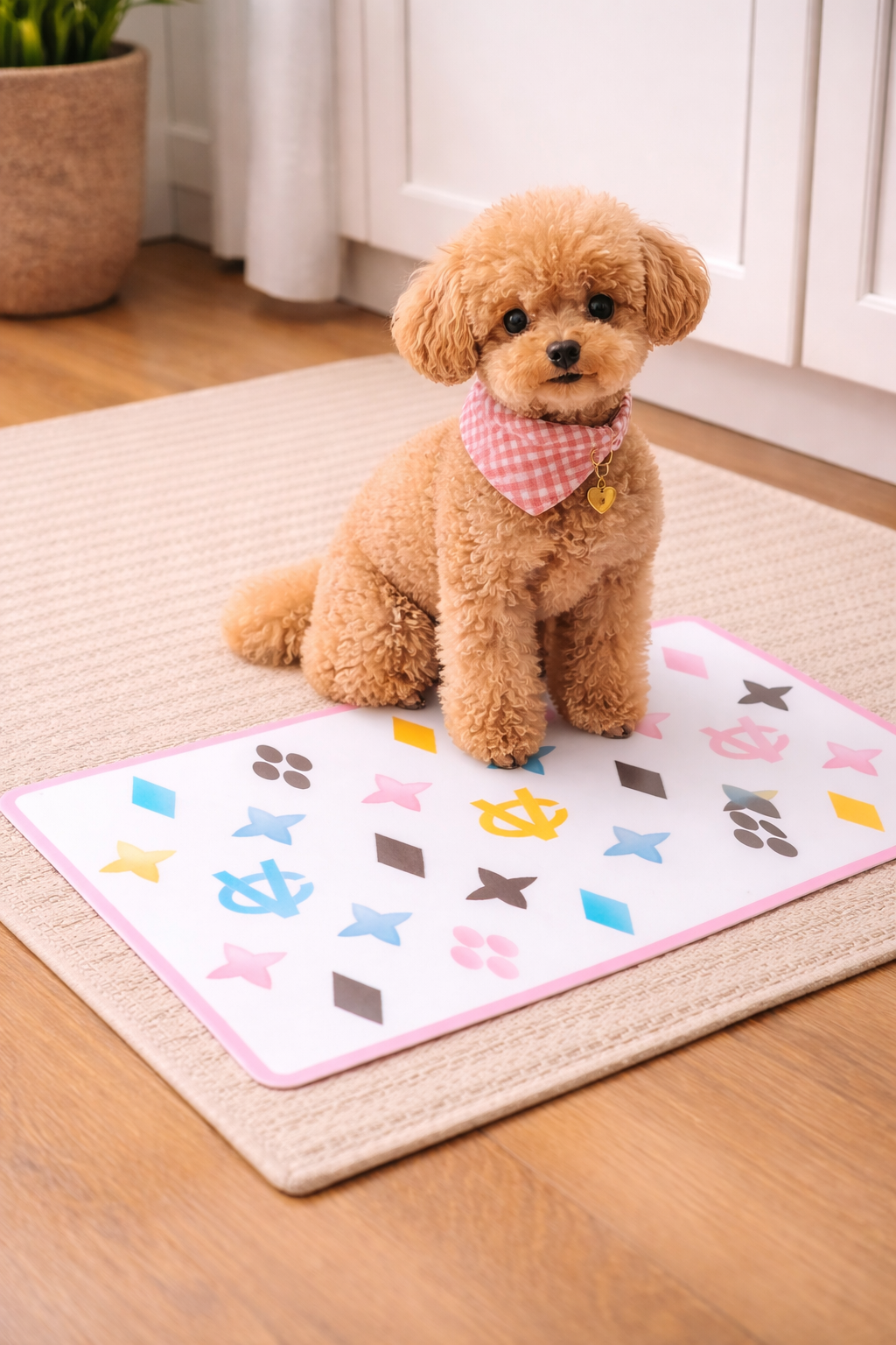 White Chewy Placemat Dog Mat