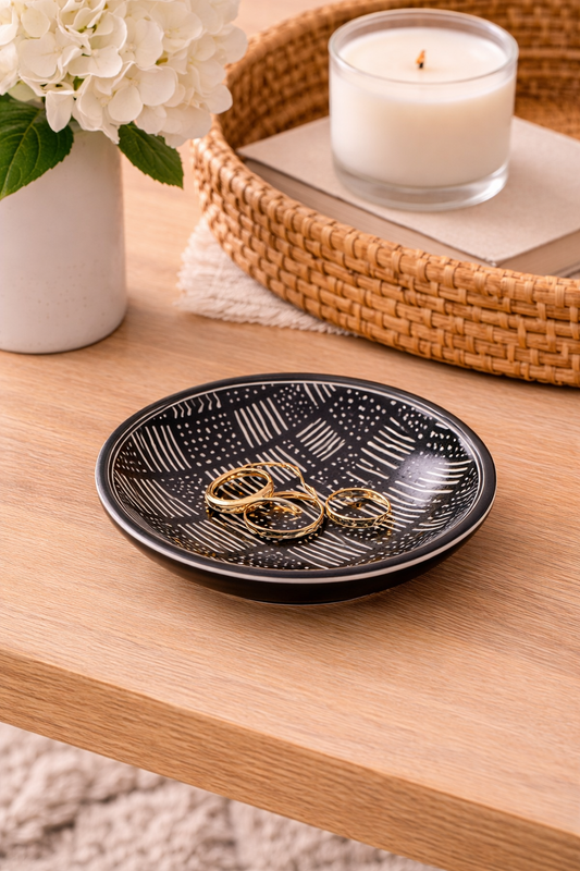 Dots and Waves Soapstone Bowl