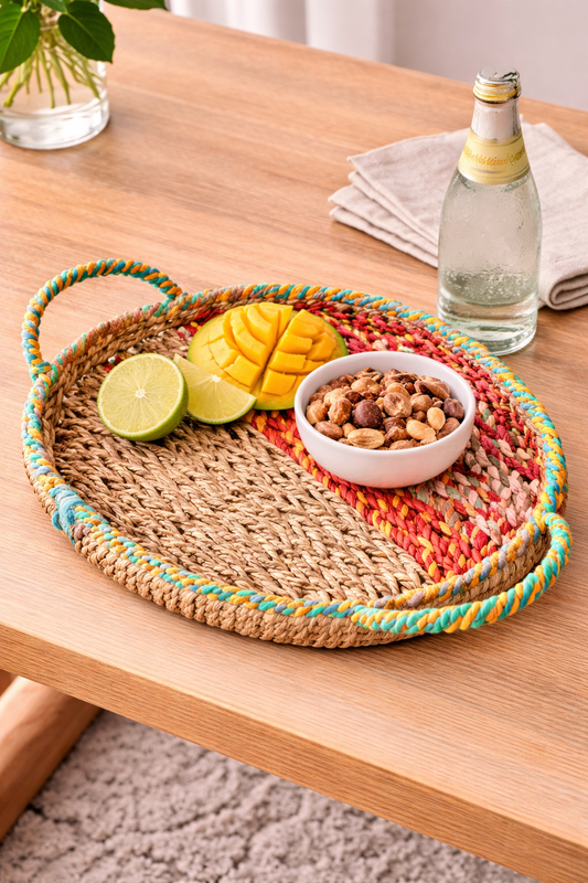 Asmi Oval Sari Wrapped Tray