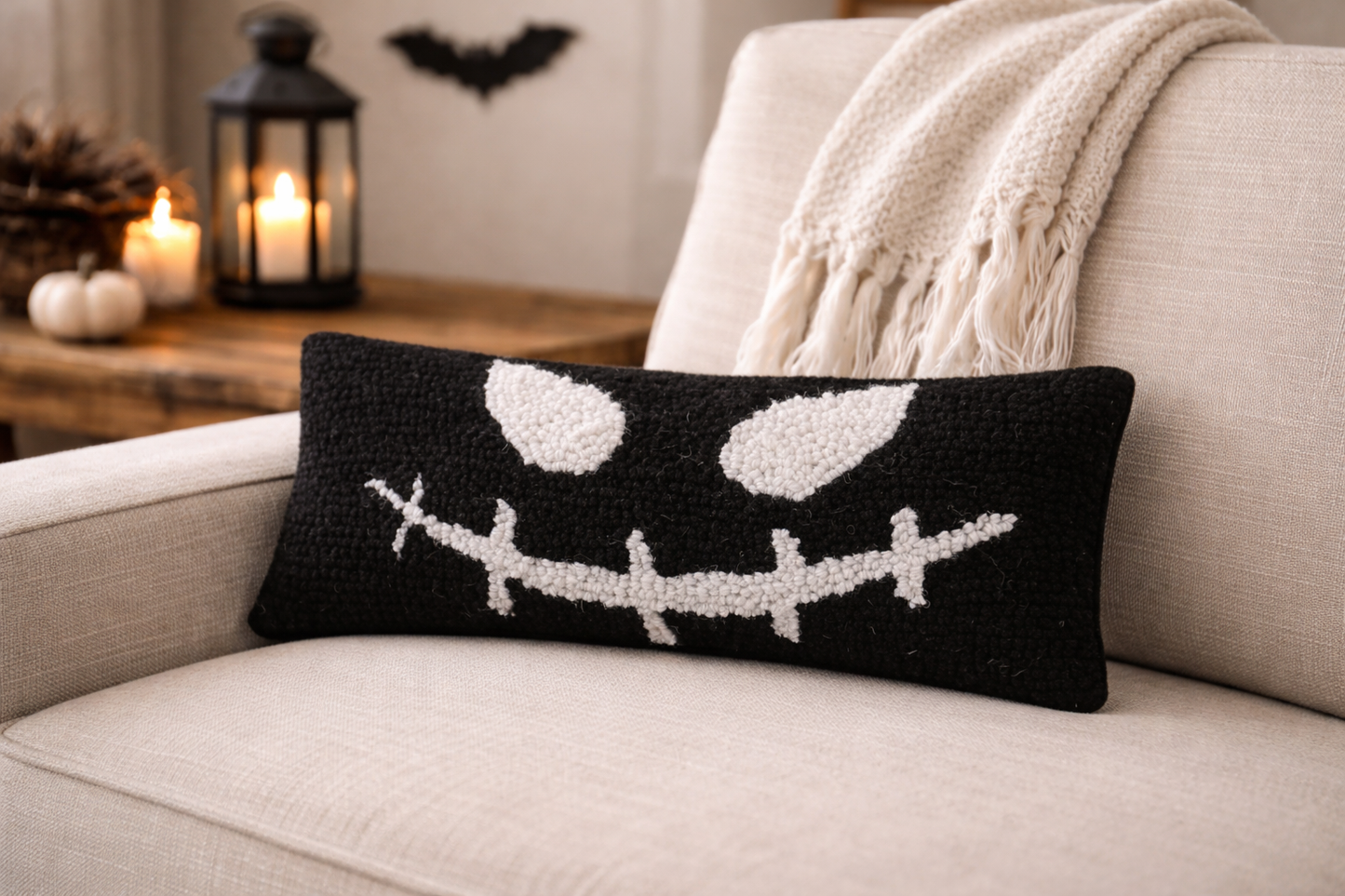 Jaxs Halloween Wool Hook Pillow (12"x5")
