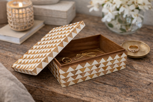 Pyramid Inlay Wood Box