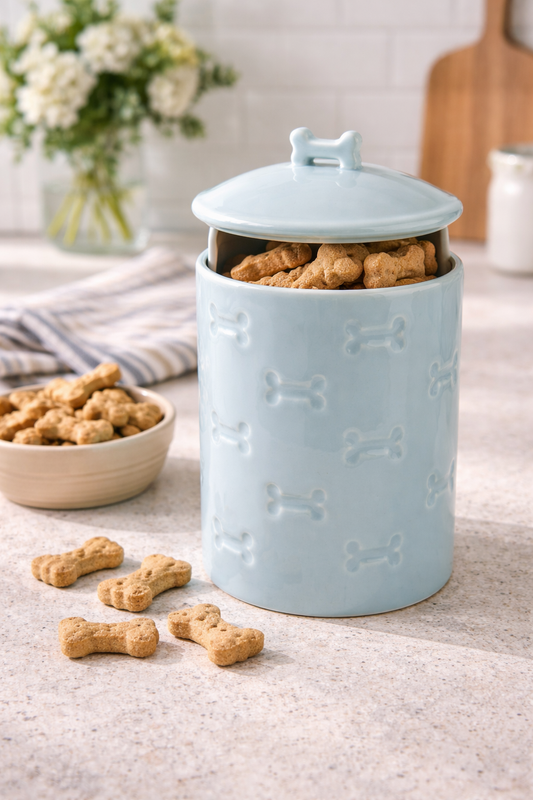 Blue "Bones" Treat Jar