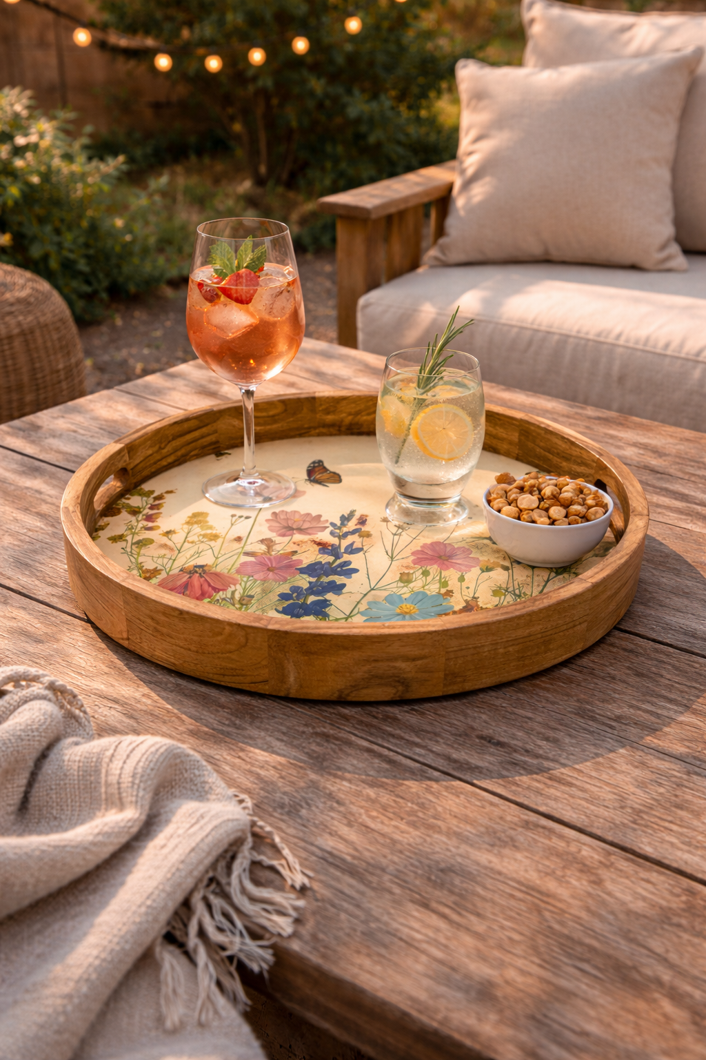 Butterfly Meadow Round Serving Tray
