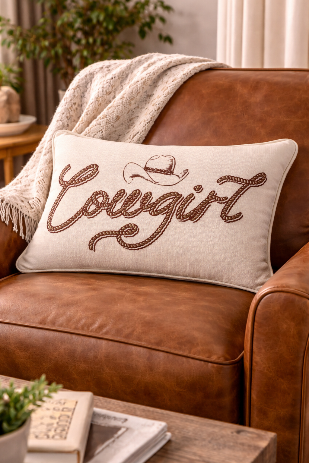 Cowgirl Pillow (20"x14")