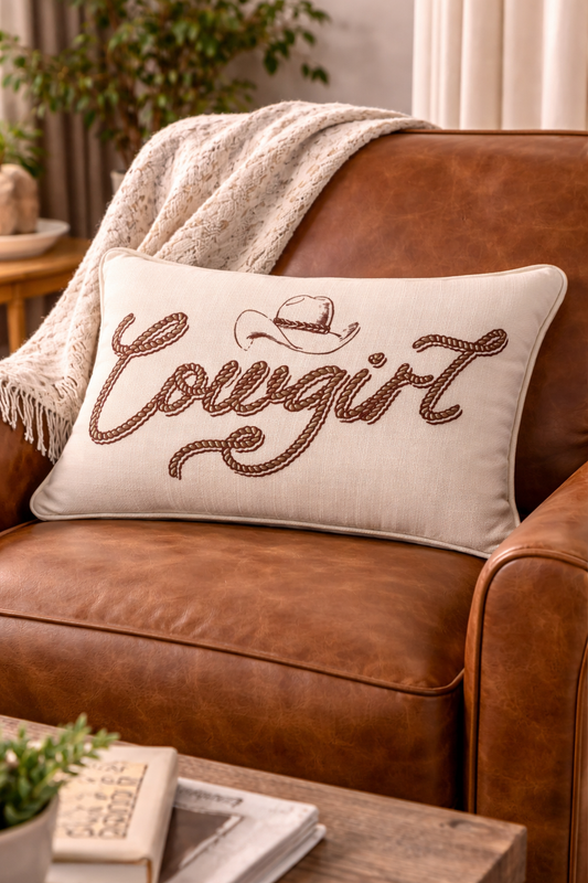 Cowgirl Pillow (20"x14")