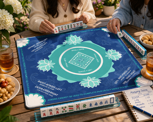 Lotus Mahjong Mat (Navy)