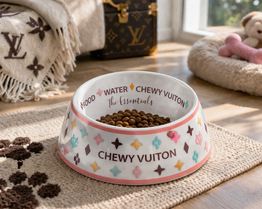 White Chewy Dog Bowl (Medium)