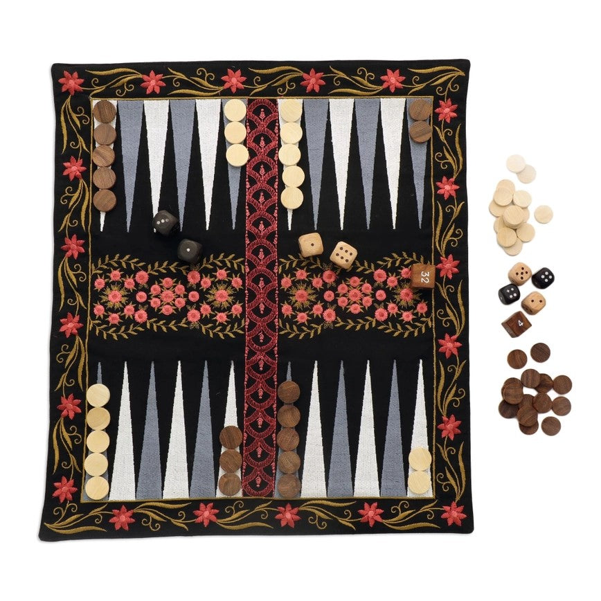 Garden Travel Rollup Backgammon Game